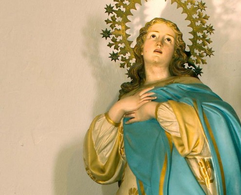 Imagen de la Inmaculada Concepción de la iglesia de San Vicente Mártir de Antoñana / Antoñanako San Vicente Mártir Elizako Sortzez Garbiaren irudi